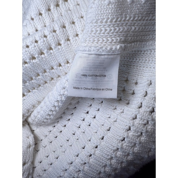Tory Burch White Cotton Open Knit Sweater  Size Small - Picture 6 of 6